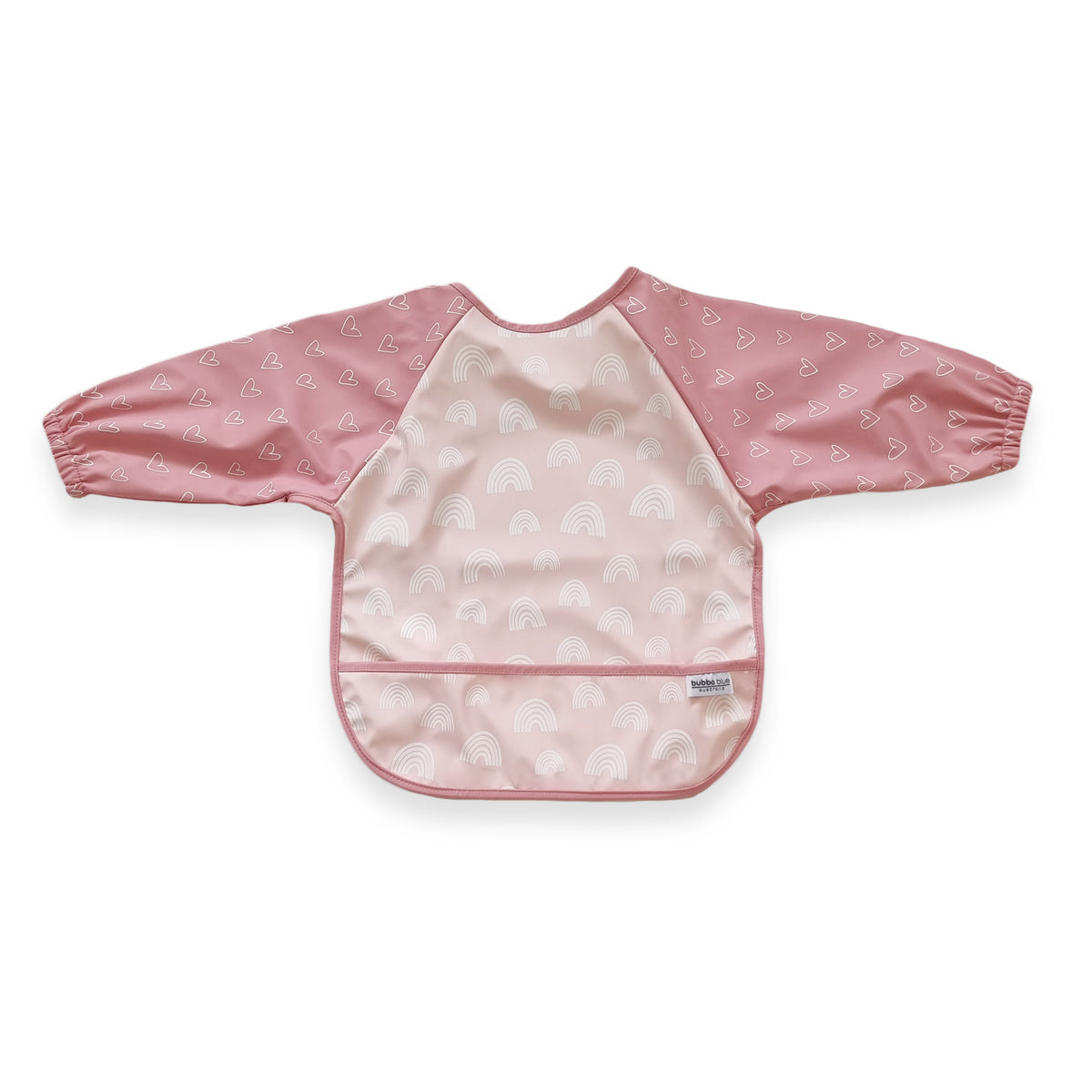 Nordic Smock Bib & Plum 2pk Feeding Spoons Bundle - Pink - Bubba Blue Australia