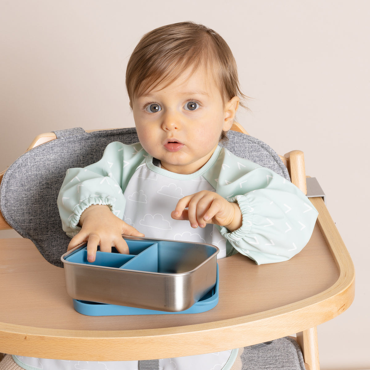Nordic Smock Bib - Sky/Mint - Bubba Blue Australia