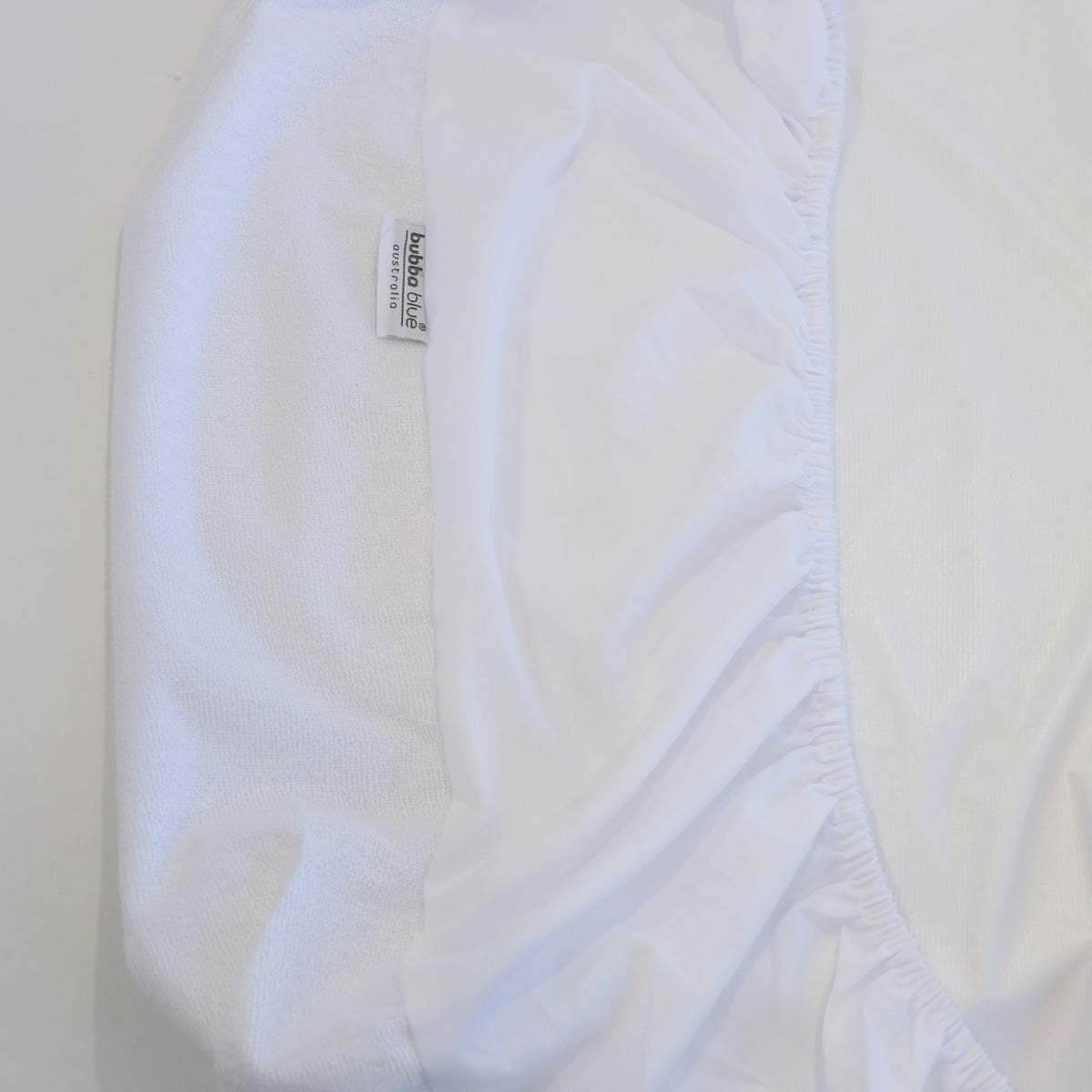Bamboo White Compact Cot Waterproof Mattress Protector - Bubba Blue Australia