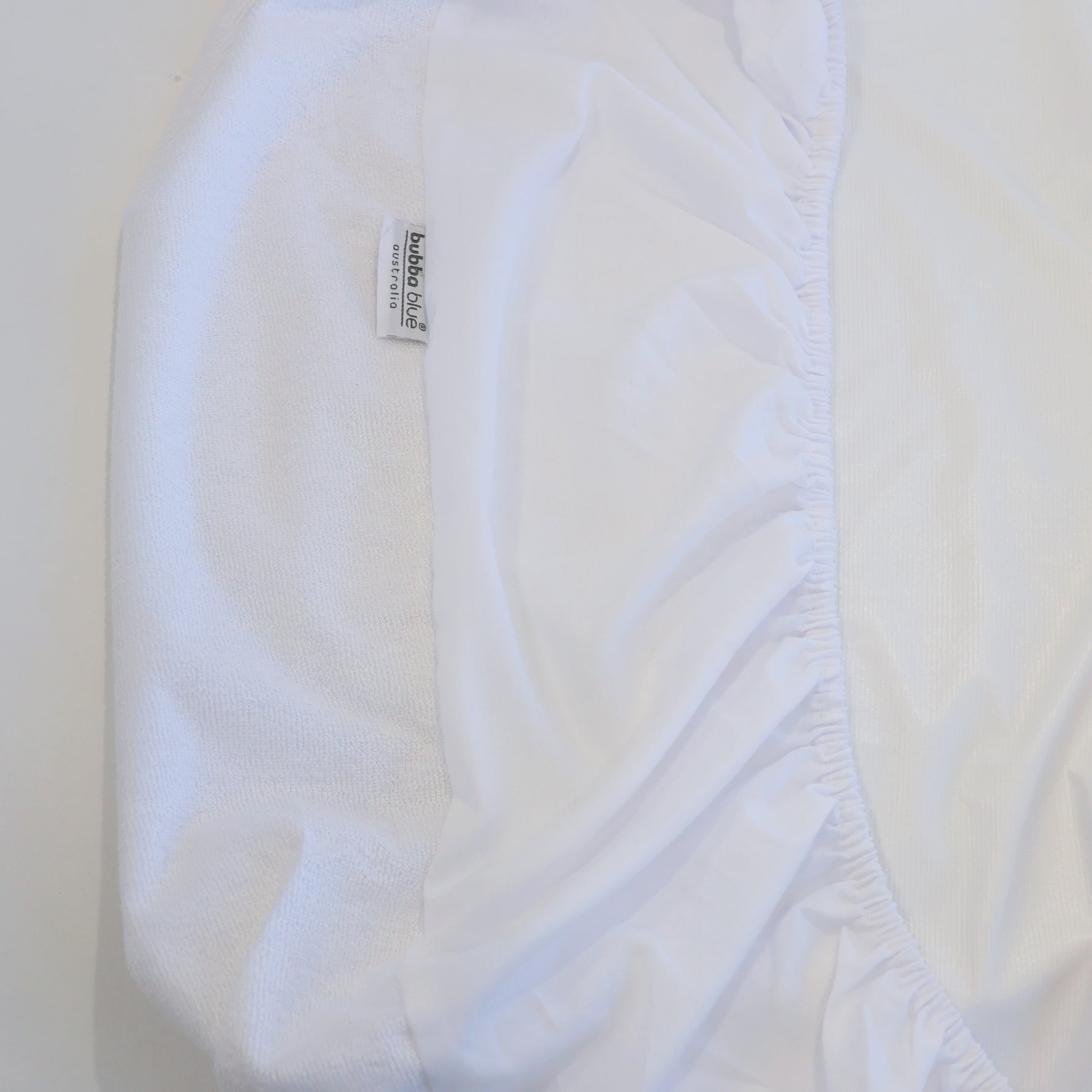 Bamboo White Compact Cot Waterproof Mattress Protector - Bubba Blue Australia