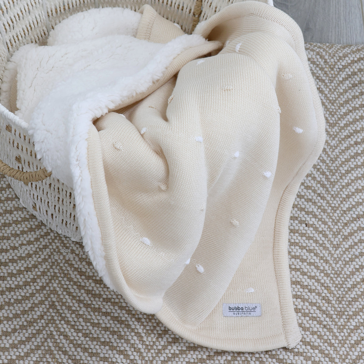 Confetti Knit Blanket - Sand - Bubba Blue Australia