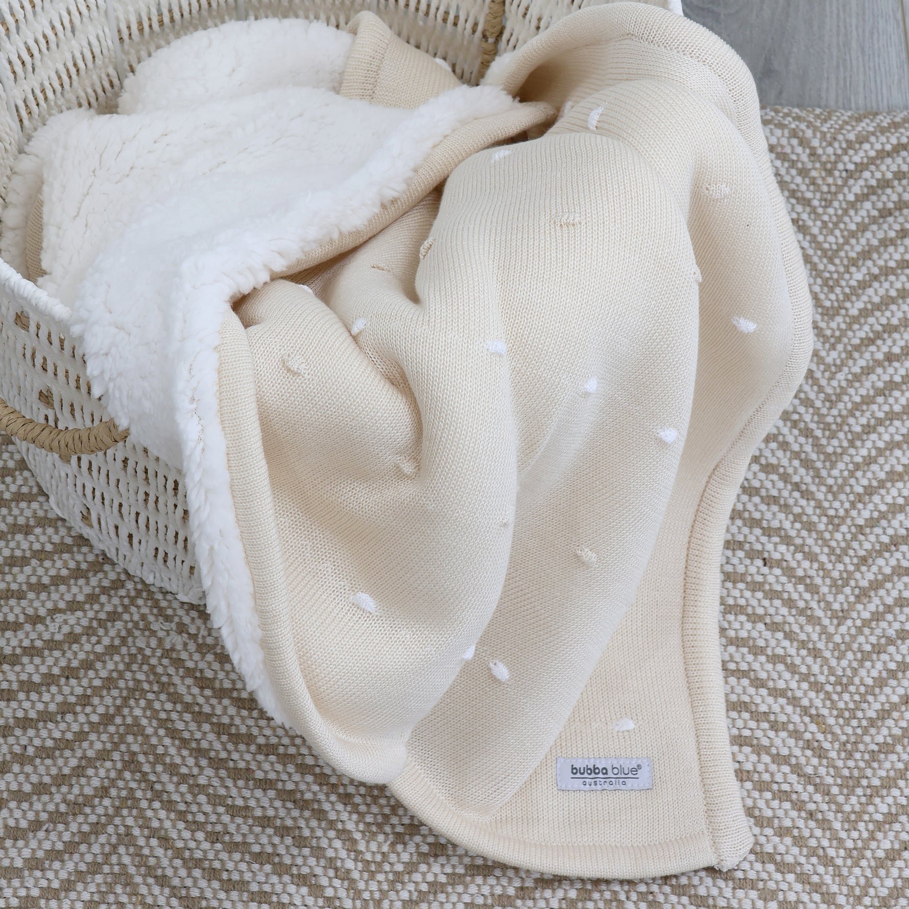 Confetti Knit Blanket - Sand - Bubba Blue Australia