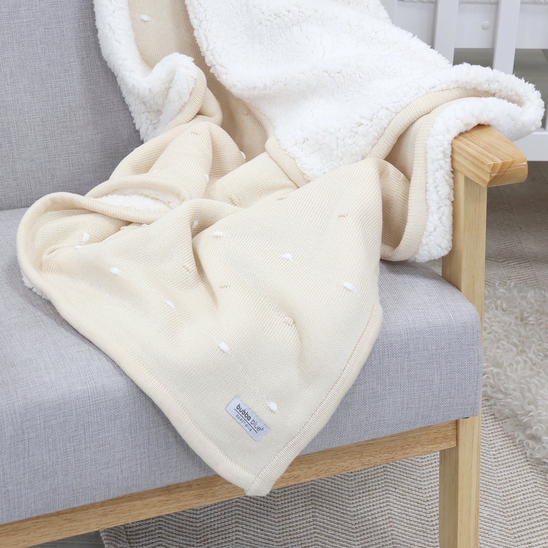 Confetti Knit Blanket - Sand - Bubba Blue Australia