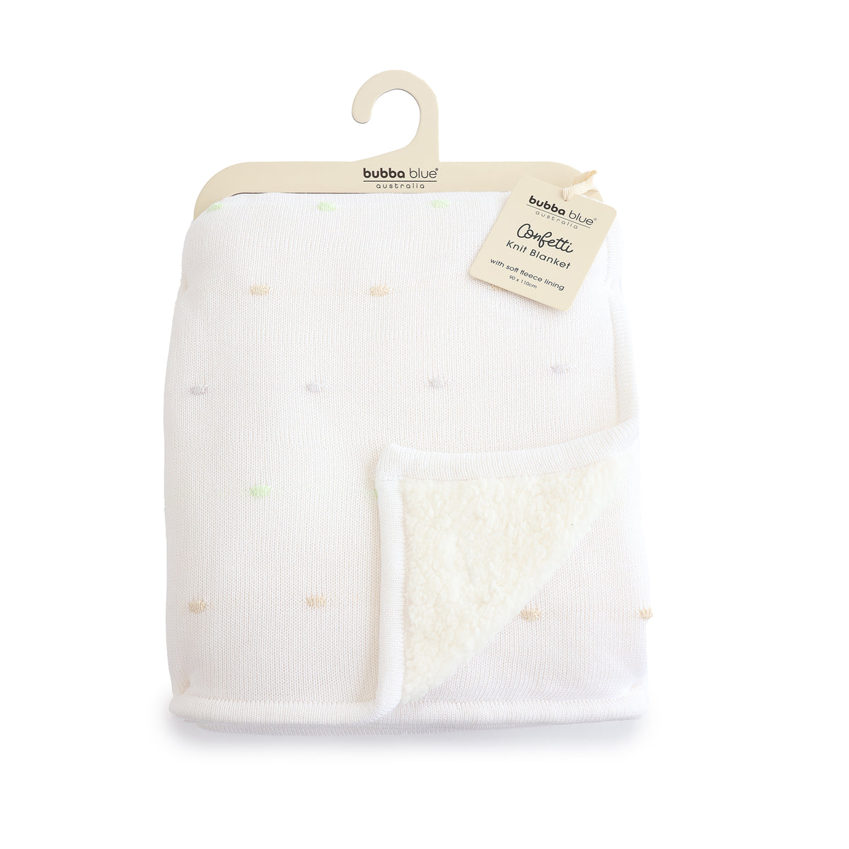 Confetti Knit Blanket - White - Bubba Blue Australia