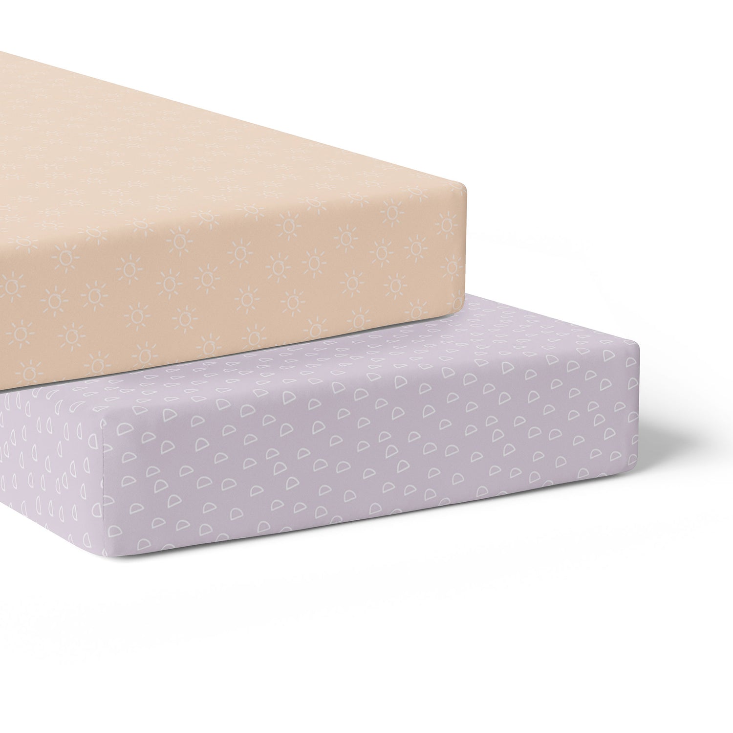 Nordic 2pk Jersey Cot Fitted Sheets Peach/Lilac - Bubba Blue Australia