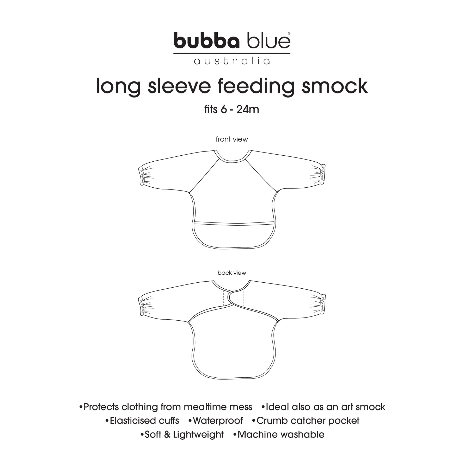 2x Nordic Smock Bibs Bundle - Sky/Mint & Sand/Grey - Bubba Blue Australia