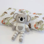 Aussie Animals Koala Muslin Swaddle Wrap and Knit Rattle Toy Gift Set - Bubba Blue Australia