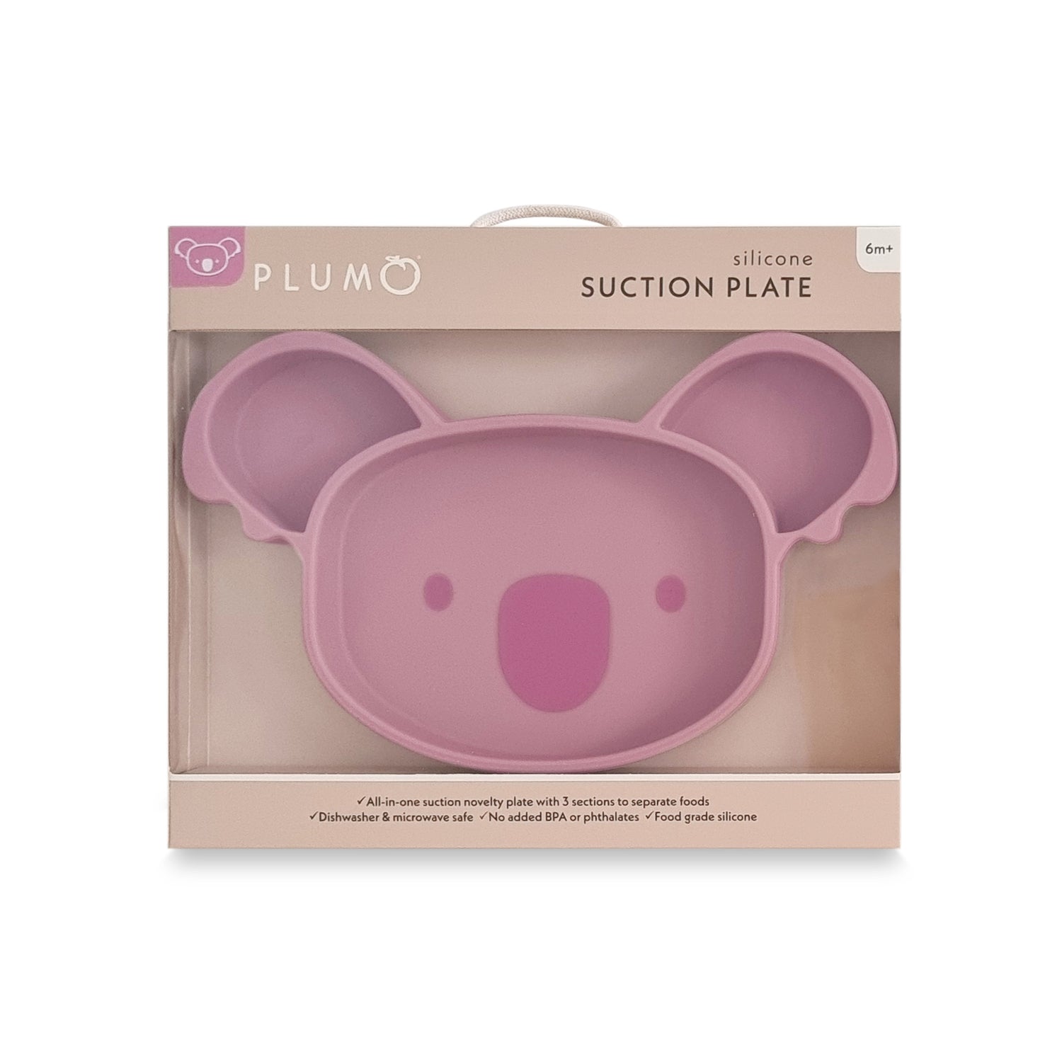Plum Silicone Suction Koala Plate - Dusty Berry - Bubba Blue Australia