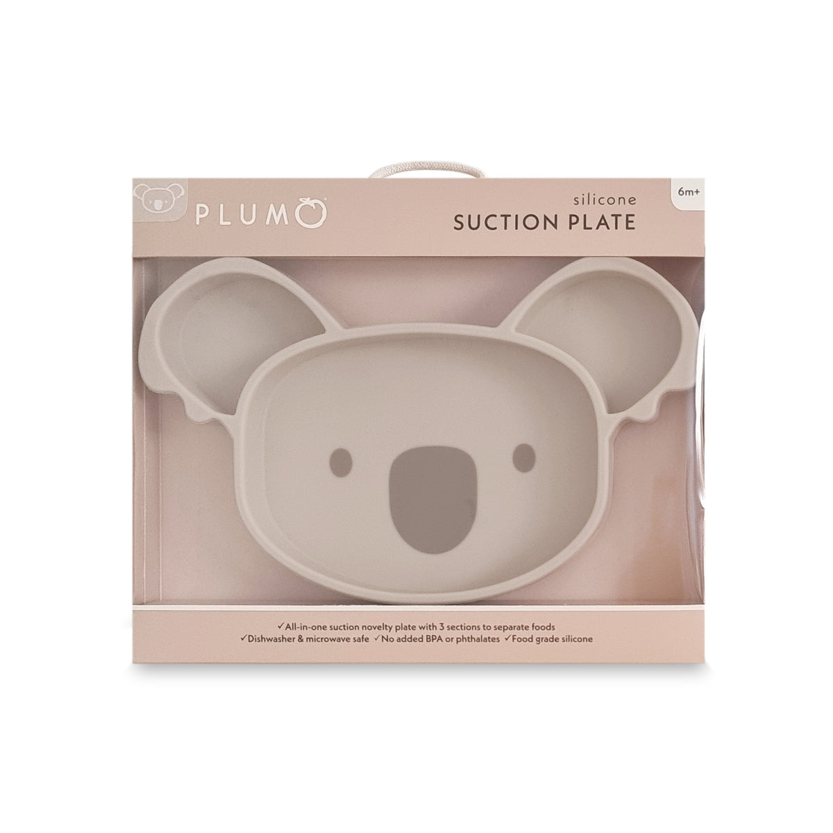 Plum Silicone Suction Koala Plate - Sand - Bubba Blue Australia