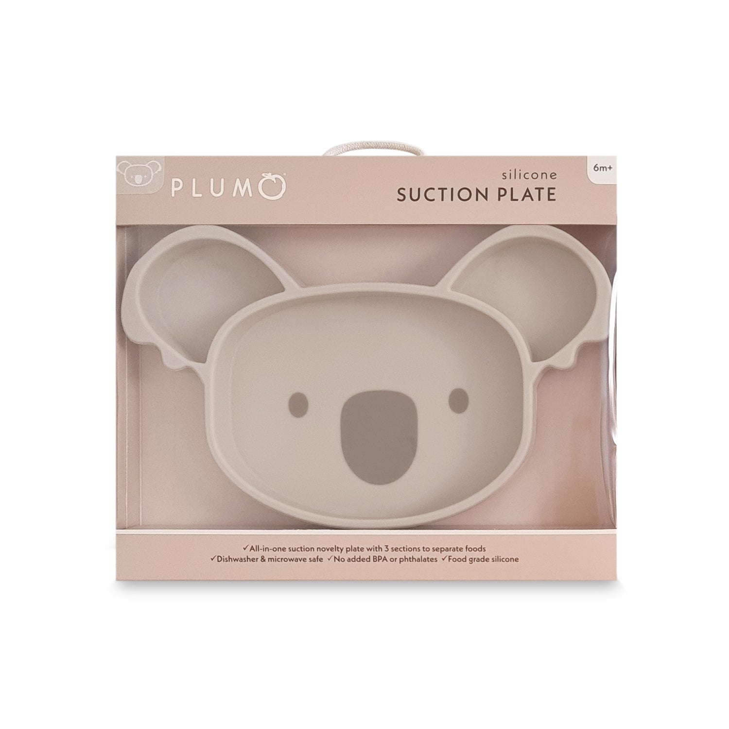 Plum Silicone Suction Koala Plate - Sand - Bubba Blue Australia