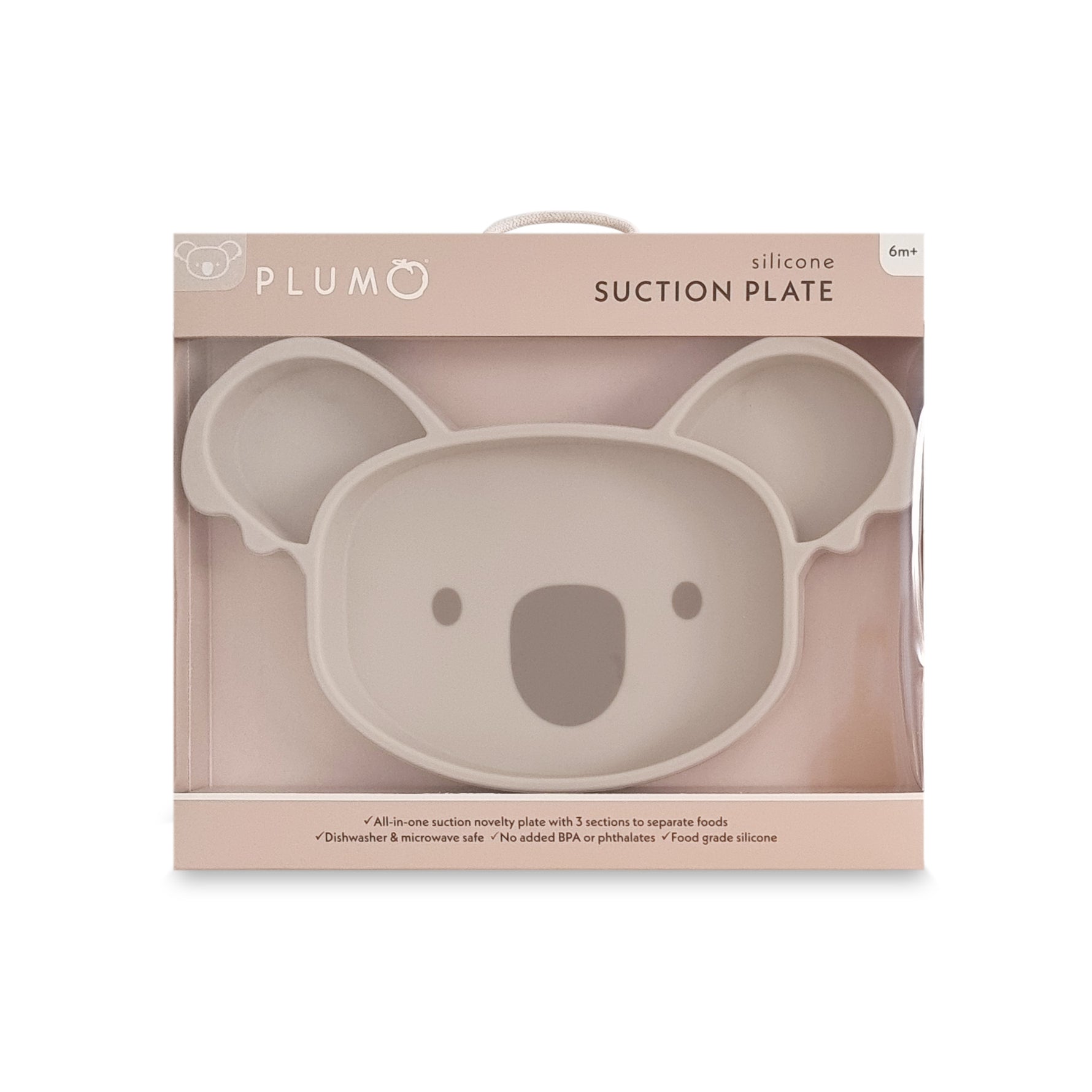 Plum Silicone Suction Koala Plate - Sand - Bubba Blue Australia