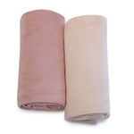 Nordic 2PK Stretchy Velour Cuddle Blankets - Berry/Rose - Bubba Blue Australia