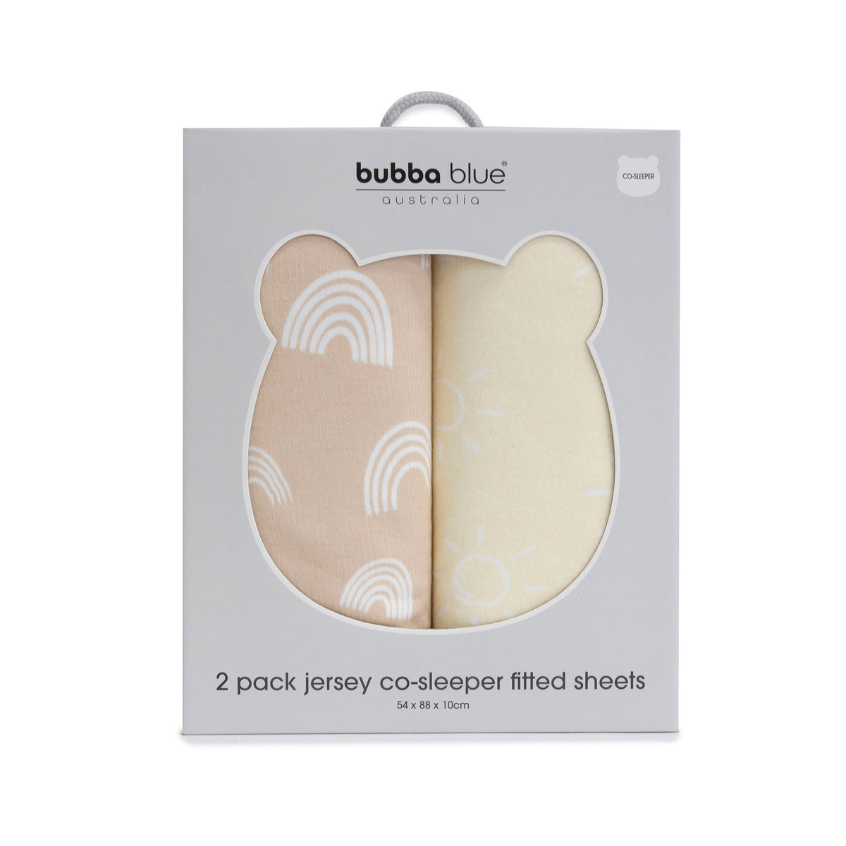 Nordic 2pk Jersey Co Sleeper/Bedside Sleeper Fitted Sheets Vanilla/Latte - Bubba Blue Australia
