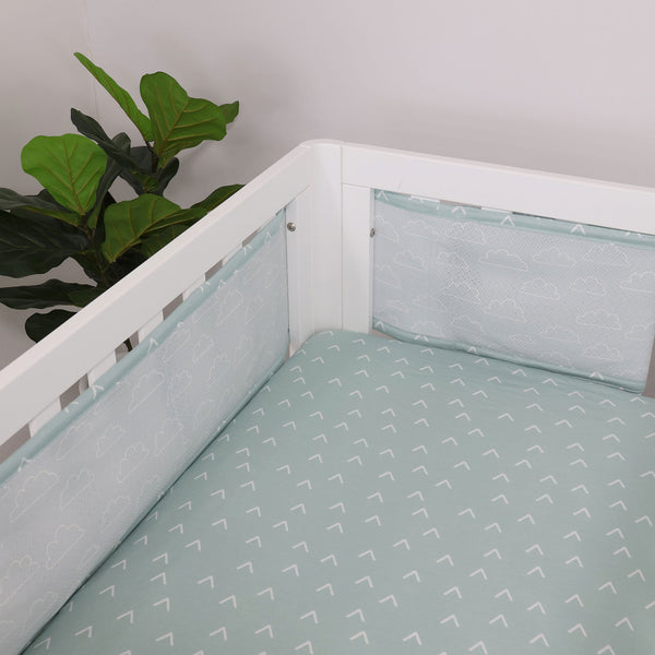 Nordic Breathe Easy® Air+ Cot Liner Dusty Sky/Mint
