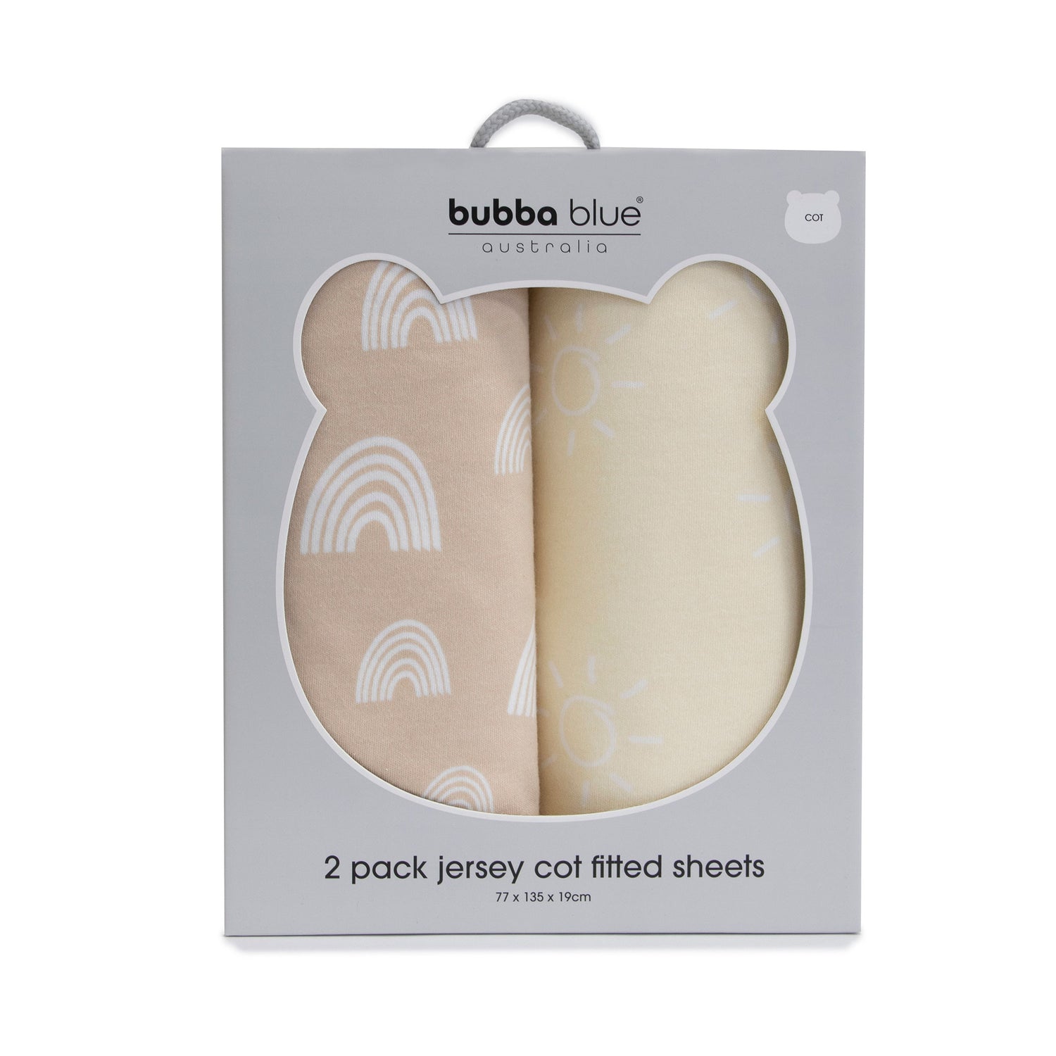 Nordic 2pk Jersey Cot Fitted Sheets Vanilla/Latte - Bubba Blue Australia