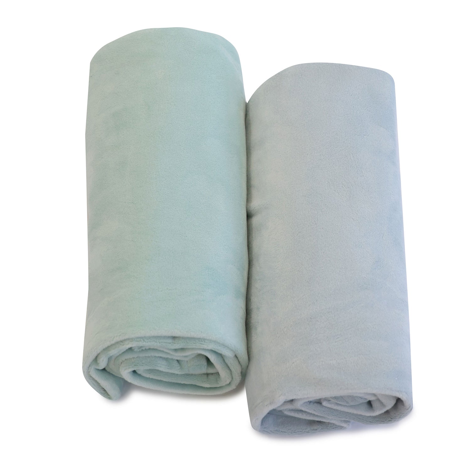 Nordic 2PK Stretchy Velour Cuddle Blankets - Sky/Mint - Bubba Blue Australia
