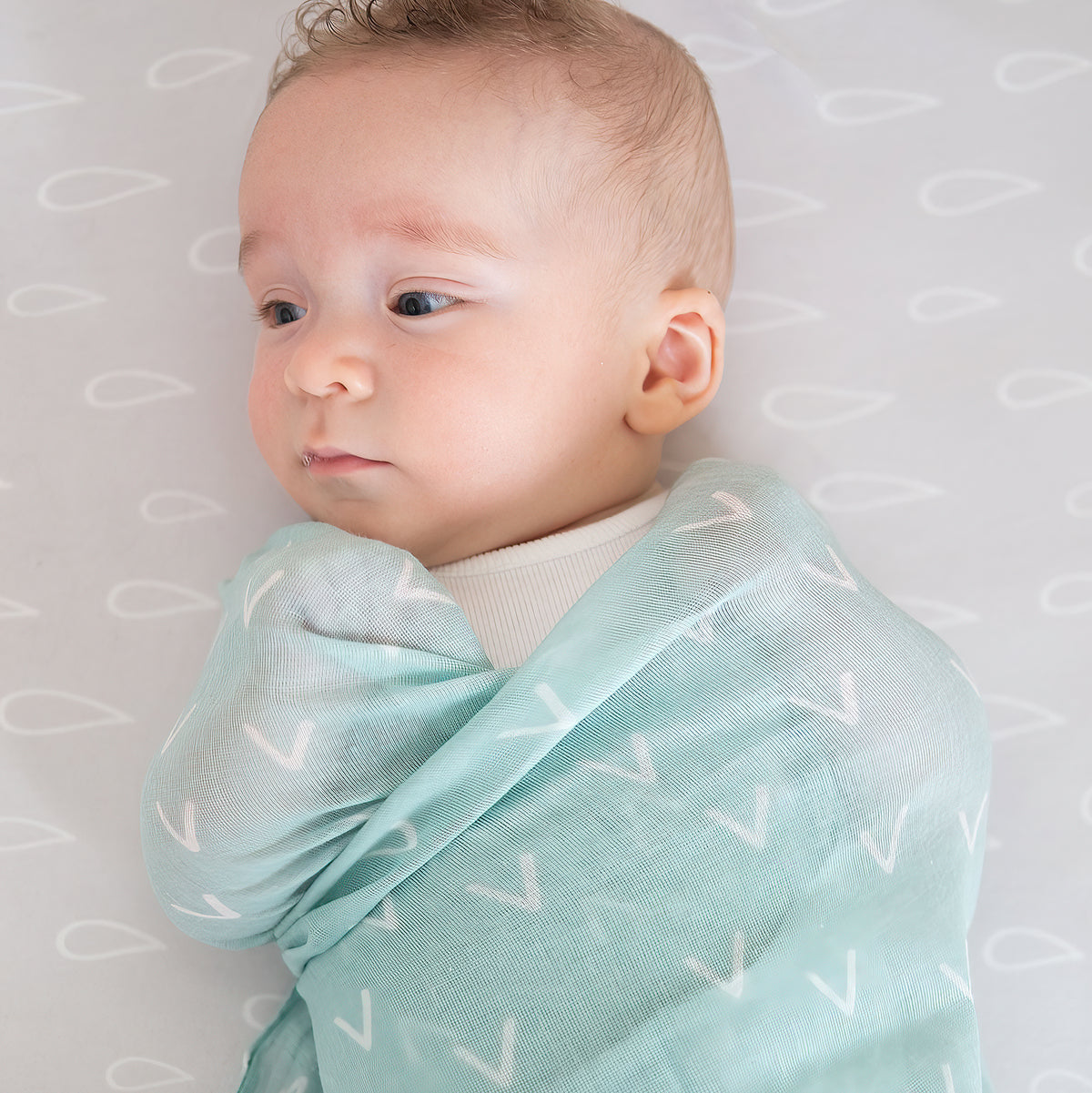 Nordic 3pk Muslin Wraps Dusty Sky/Mint - Bubba Blue Australia