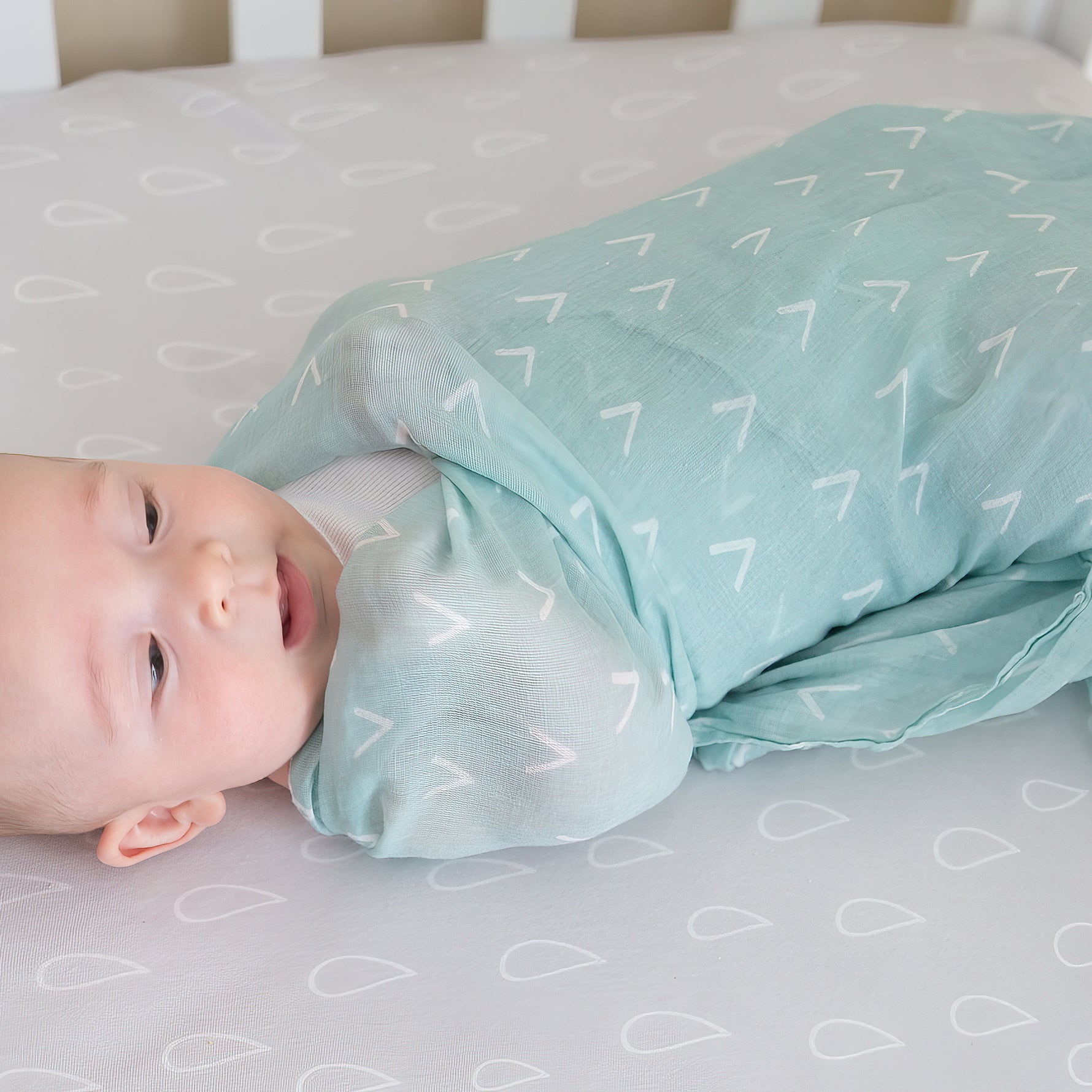 Nordic 3pk Muslin Wraps Dusty Sky/Mint - Bubba Blue Australia