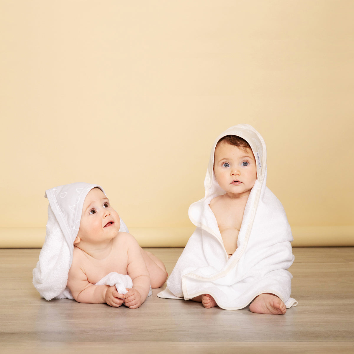 Nordic 2pk Hooded Towels Grey/Sand - Bubba Blue Australia