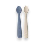 PLUM 2 Pack First Feeding Spoons - Steel Blue & Sand - Bubba Blue Australia