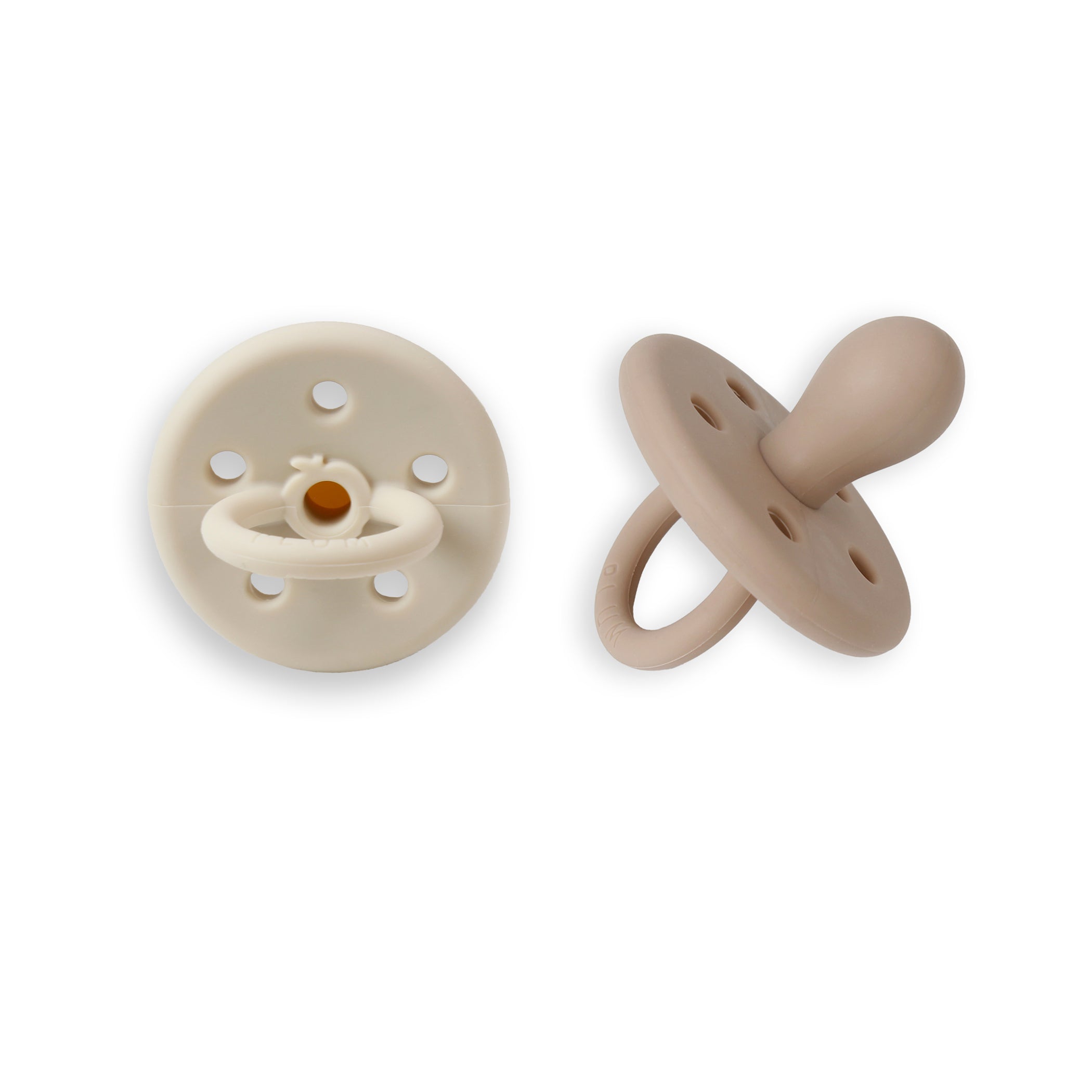 2PK Silicone Soothers - Sand & Nutmeg (0-6M)