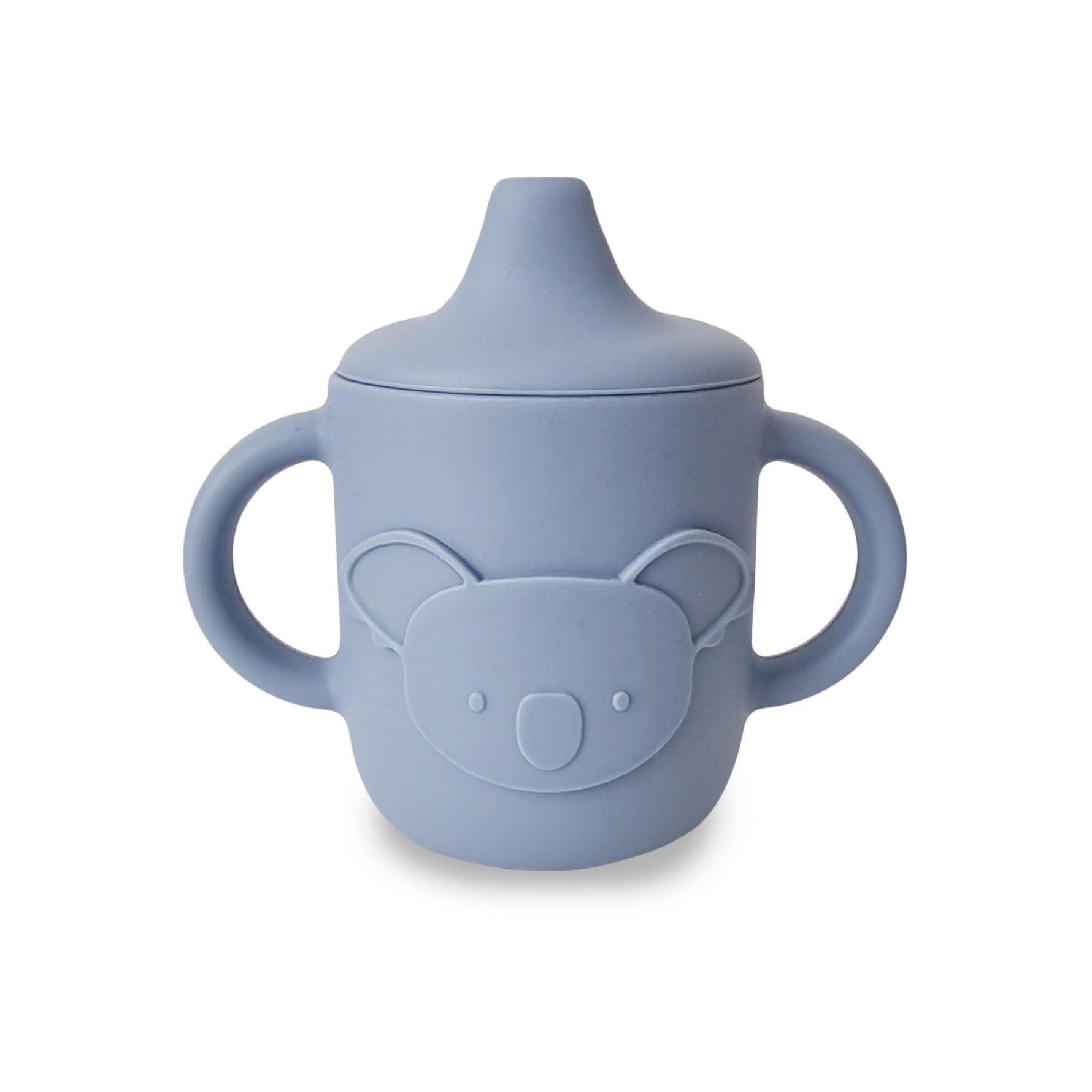 Plum Silicone Koala Sippy Cup - Steel Blue - Bubba Blue Australia