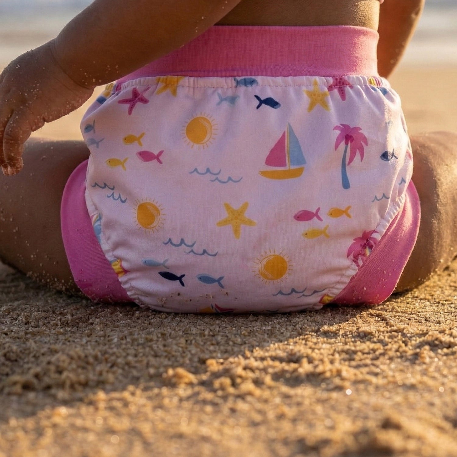 PLUM Swim Nappy - Maui(Pink) - Bubba Blue Australia