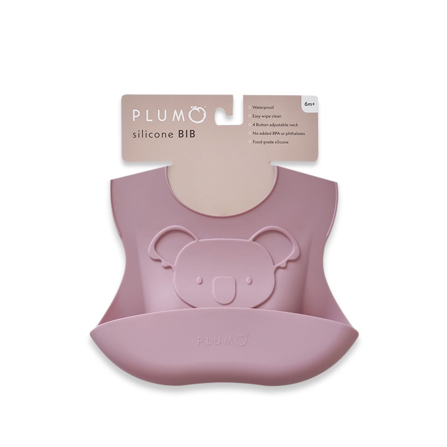 PLUM Silicone Koala Bib - Berry - Bubba Blue Australia