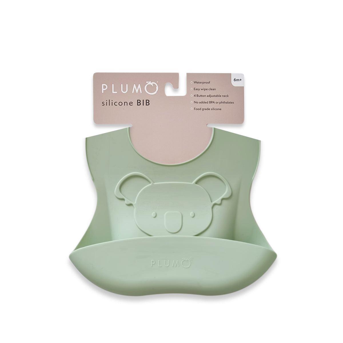 PLUM Silicone Koala Bib - Olive - Bubba Blue Australia