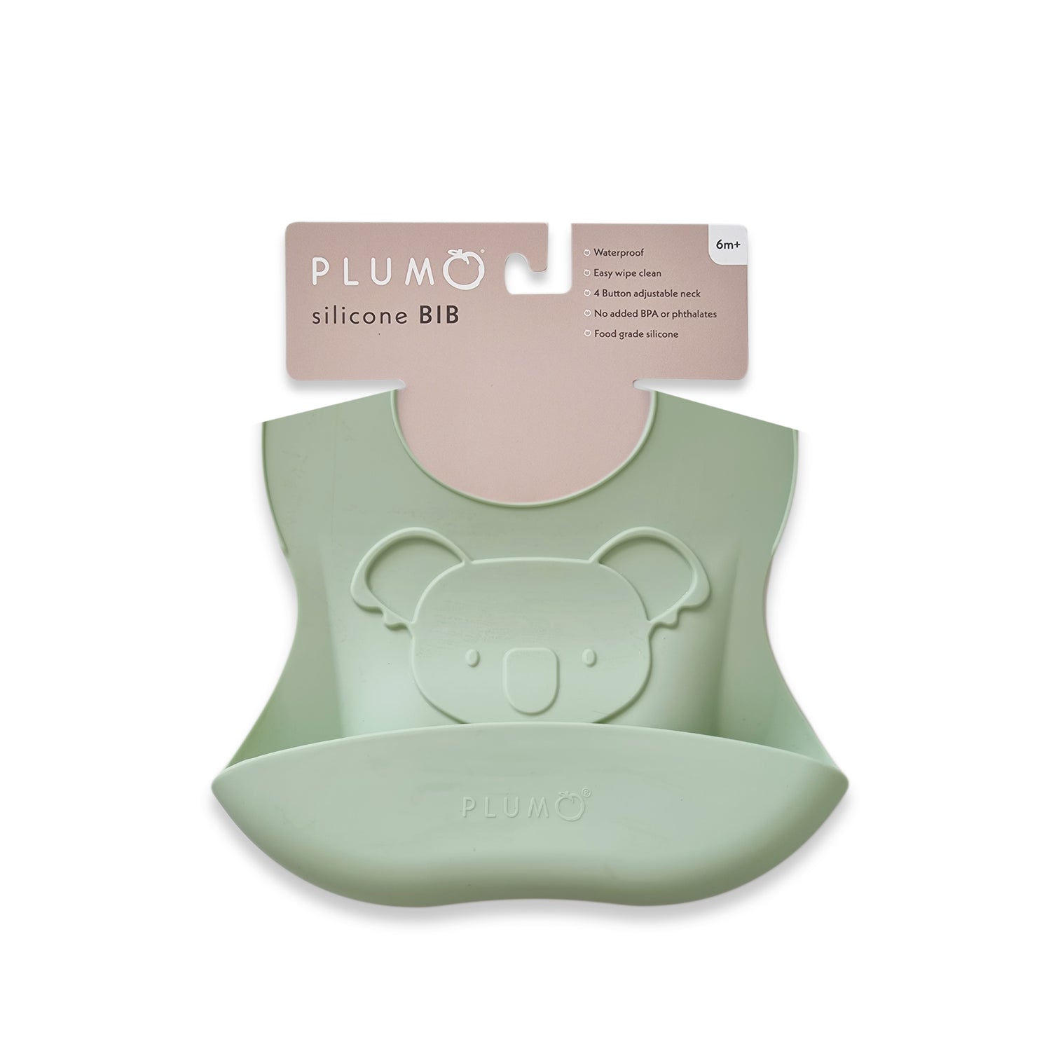 PLUM Silicone Koala Bib - Olive - Bubba Blue Australia