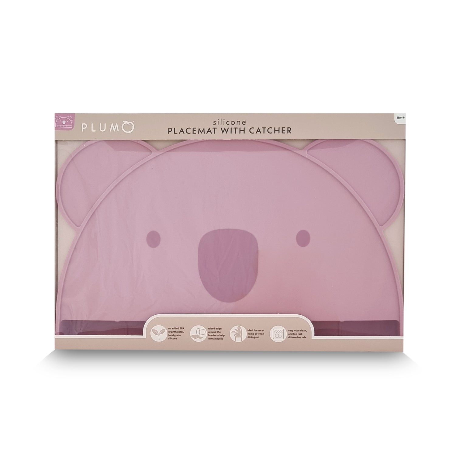 Plum Silicone Koala Placemat with Catcher - Dusty Berry - Bubba Blue Australia