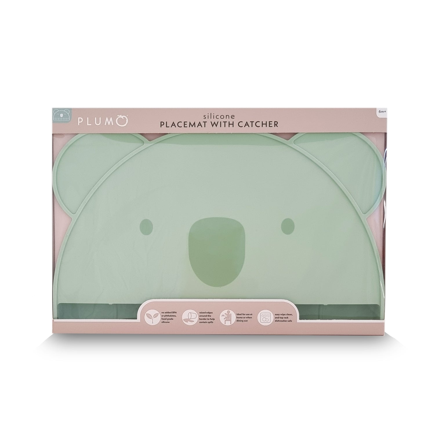 Plum Silicone Koala Placemat with Catcher - Olive - Bubba Blue Australia