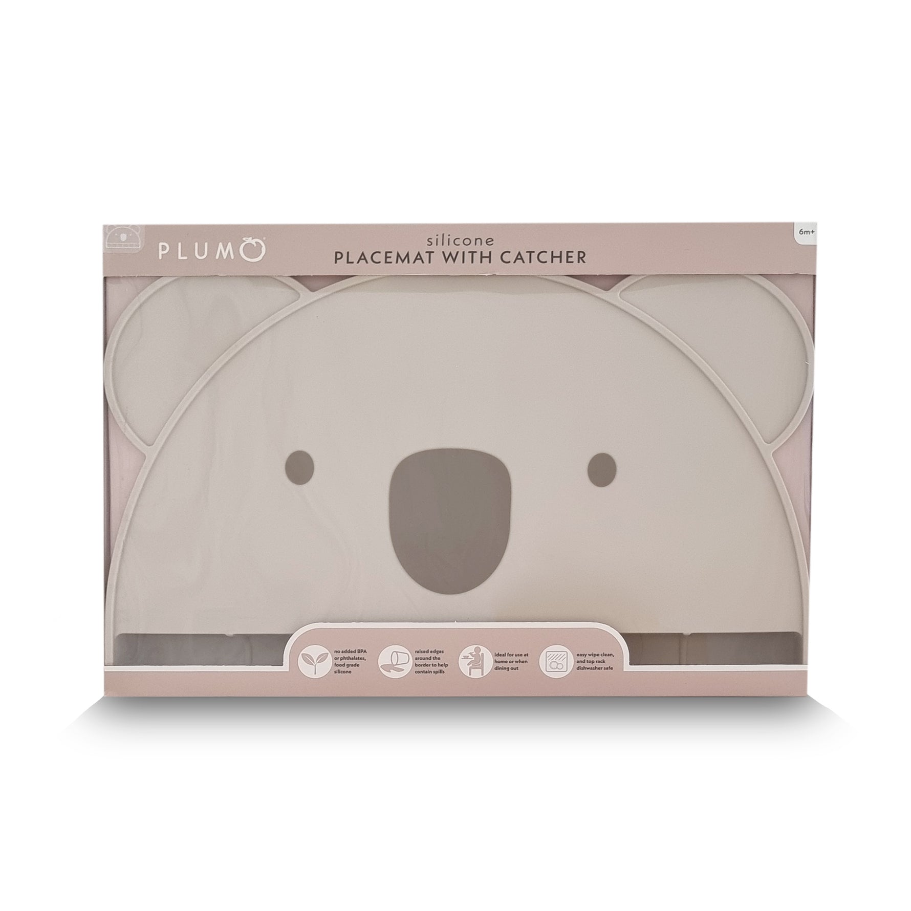 Plum Silicone Koala Placemat with Catcher - Sand - Bubba Blue Australia