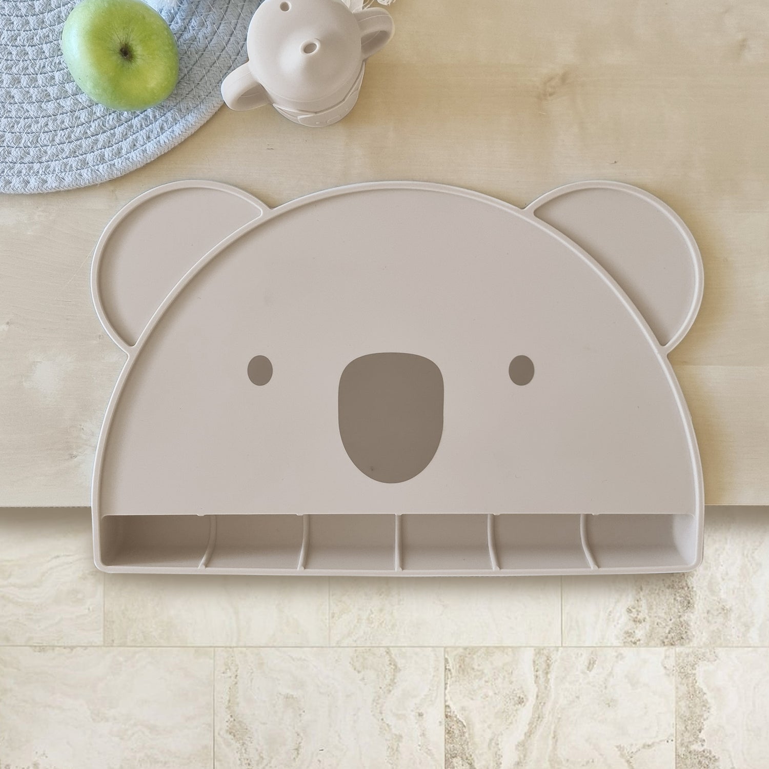 Plum Silicone Koala Placemat with Catcher - Sand - Bubba Blue Australia
