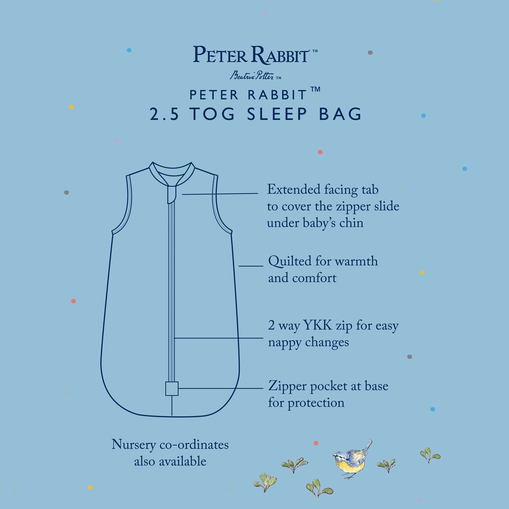 Peter Rabbit & Benjamin Bunny 2.5 TOG Sleep Bag - Bubba Blue Australia