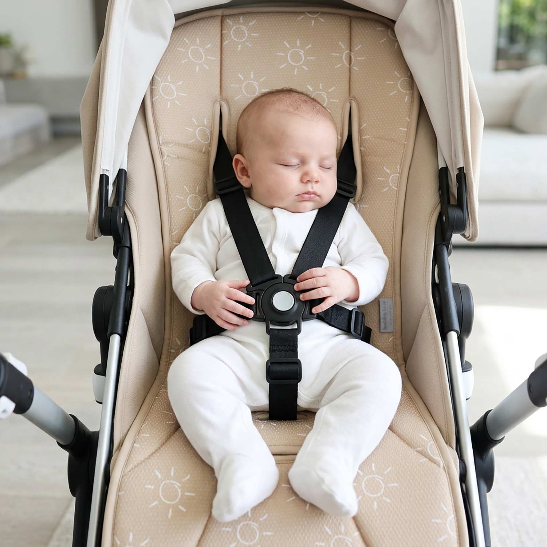 Nordic AIR+ Reversible Pram Liner - Sand/Nutmeg - Bubba Blue Australia