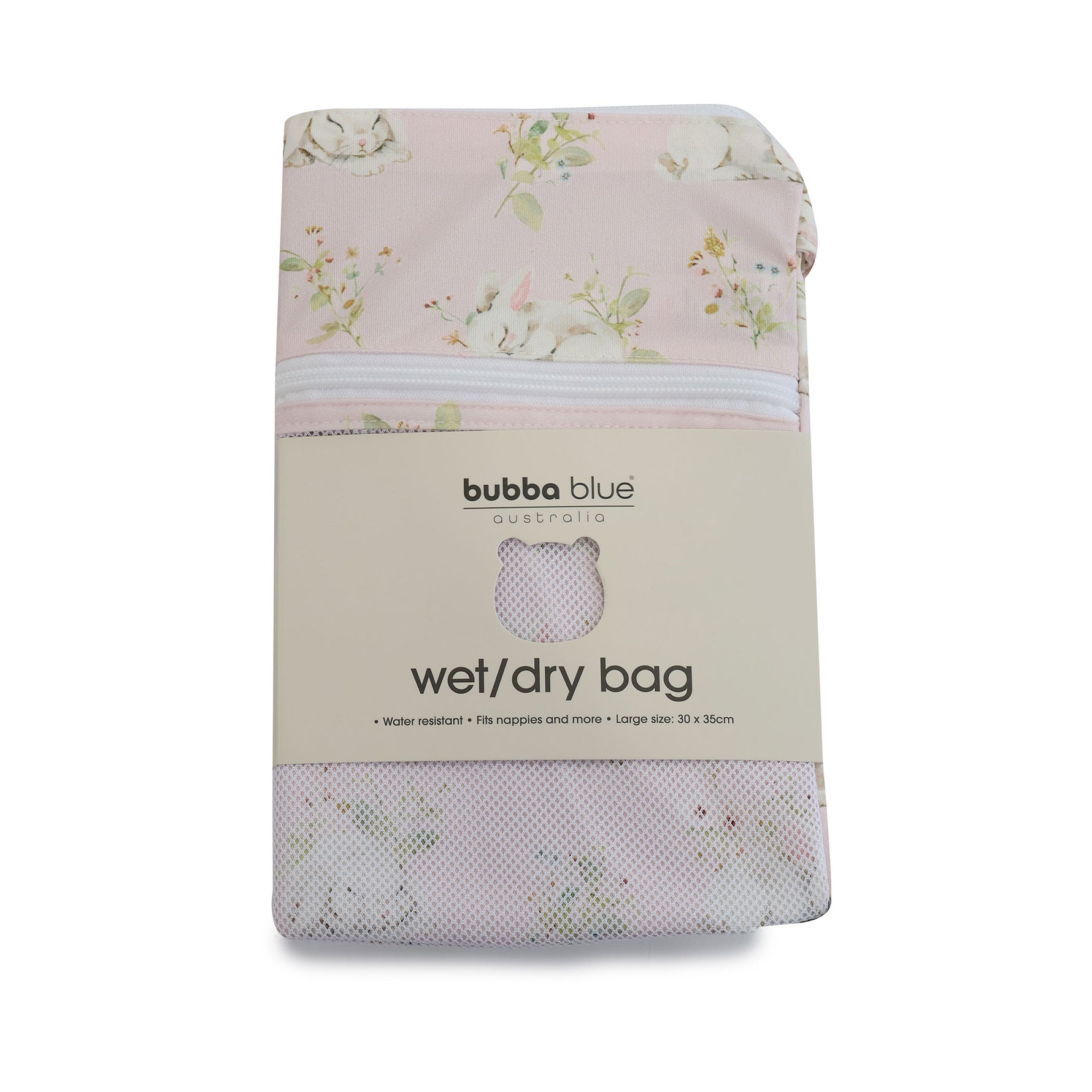Sleeping Bunny 2pk Wet/Dry Bags Bundle - 25x28cm & 30x35cm - Bubba Blue Australia