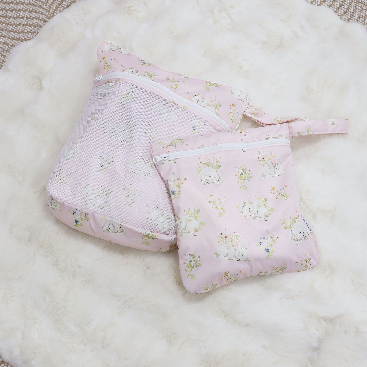 Sleeping Bunny 2pk Wet/Dry Bags Bundle - 25x28cm & 30x35cm - Bubba Blue Australia