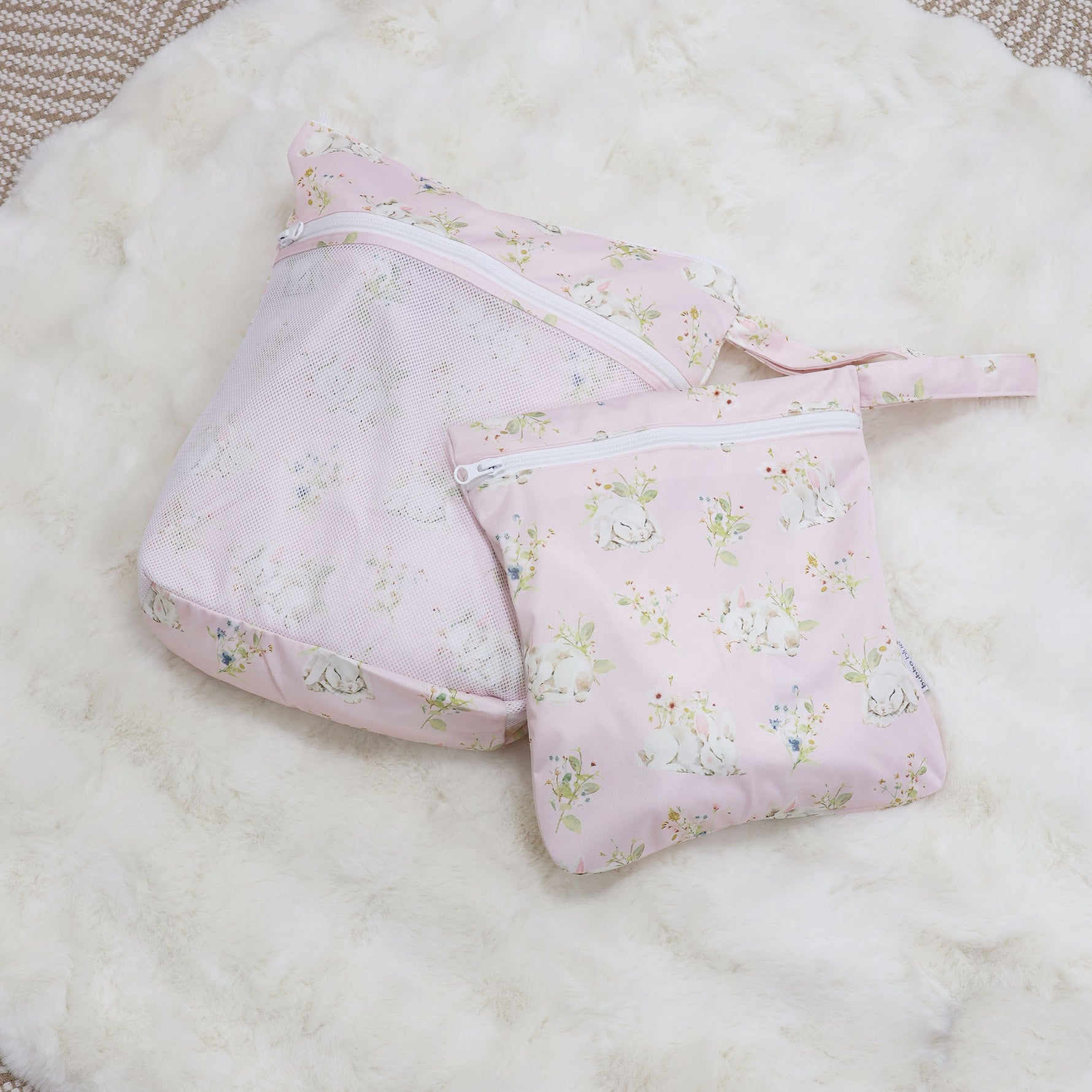 Sleeping Bunny 2pk Wet/Dry Bags Bundle - 25x28cm & 30x35cm - Bubba Blue Australia