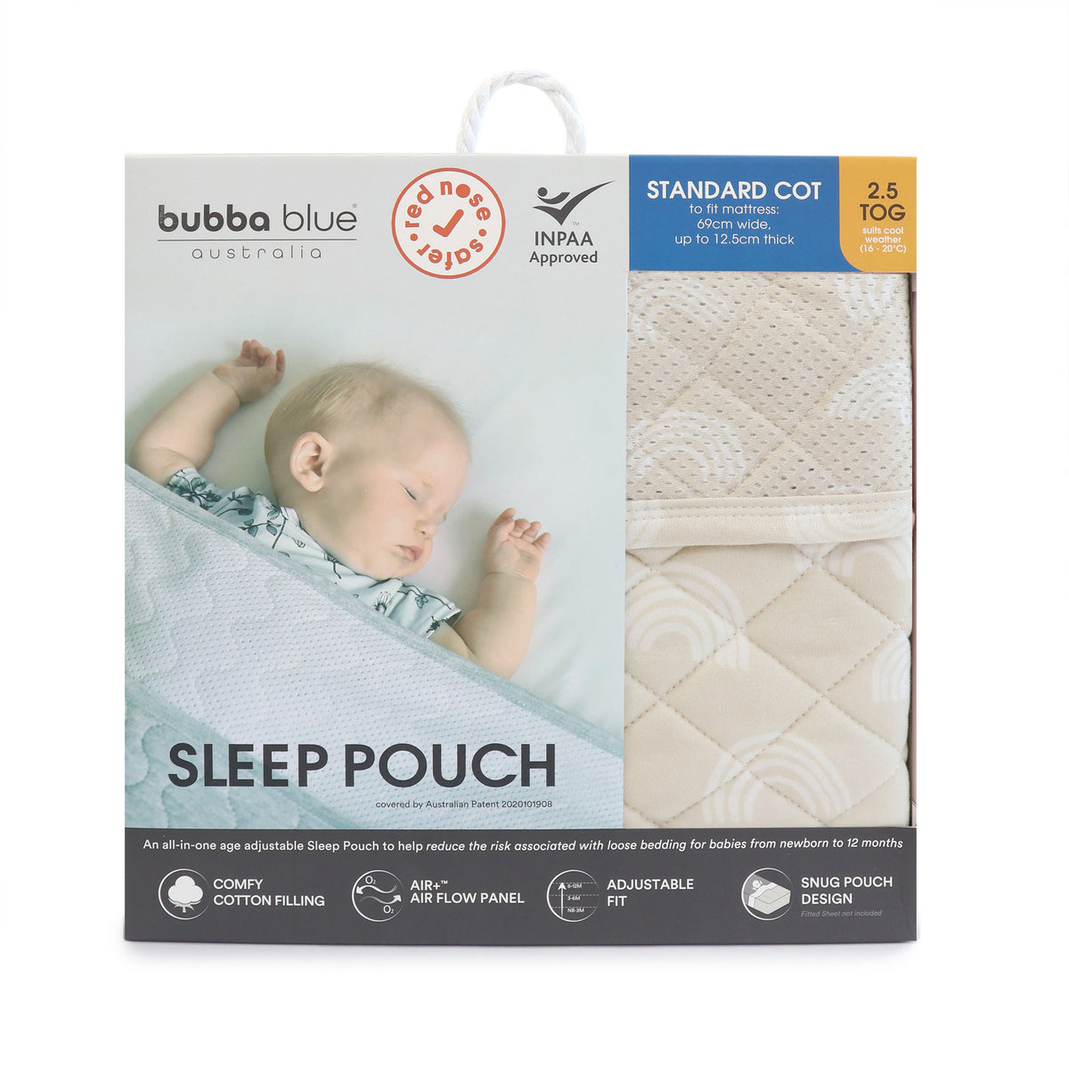 Nordic 2.5 TOG Sleep Pouch Standard Cot - Sand - Bubba Blue Australia