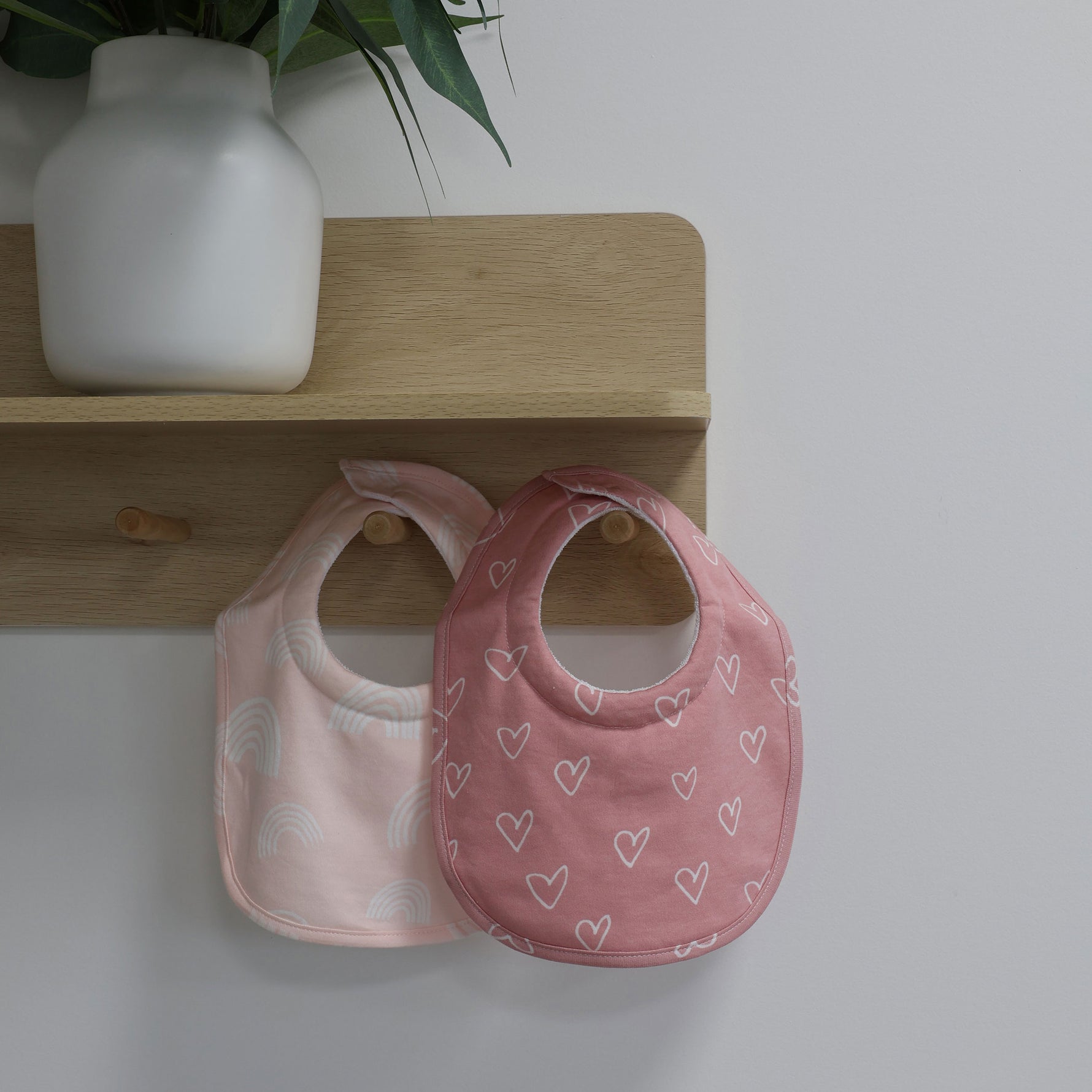 Nordic 2pk Dribble Bibs Dusty Berry/Rose - Bubba Blue Australia