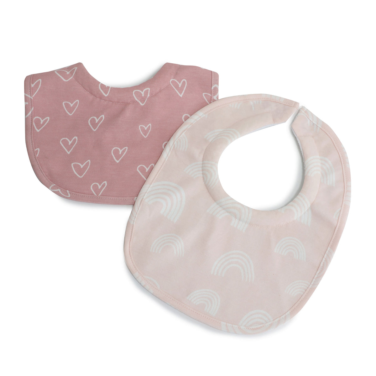 Nordic 2pk Dribble Bibs Dusty Berry/Rose - Bubba Blue Australia