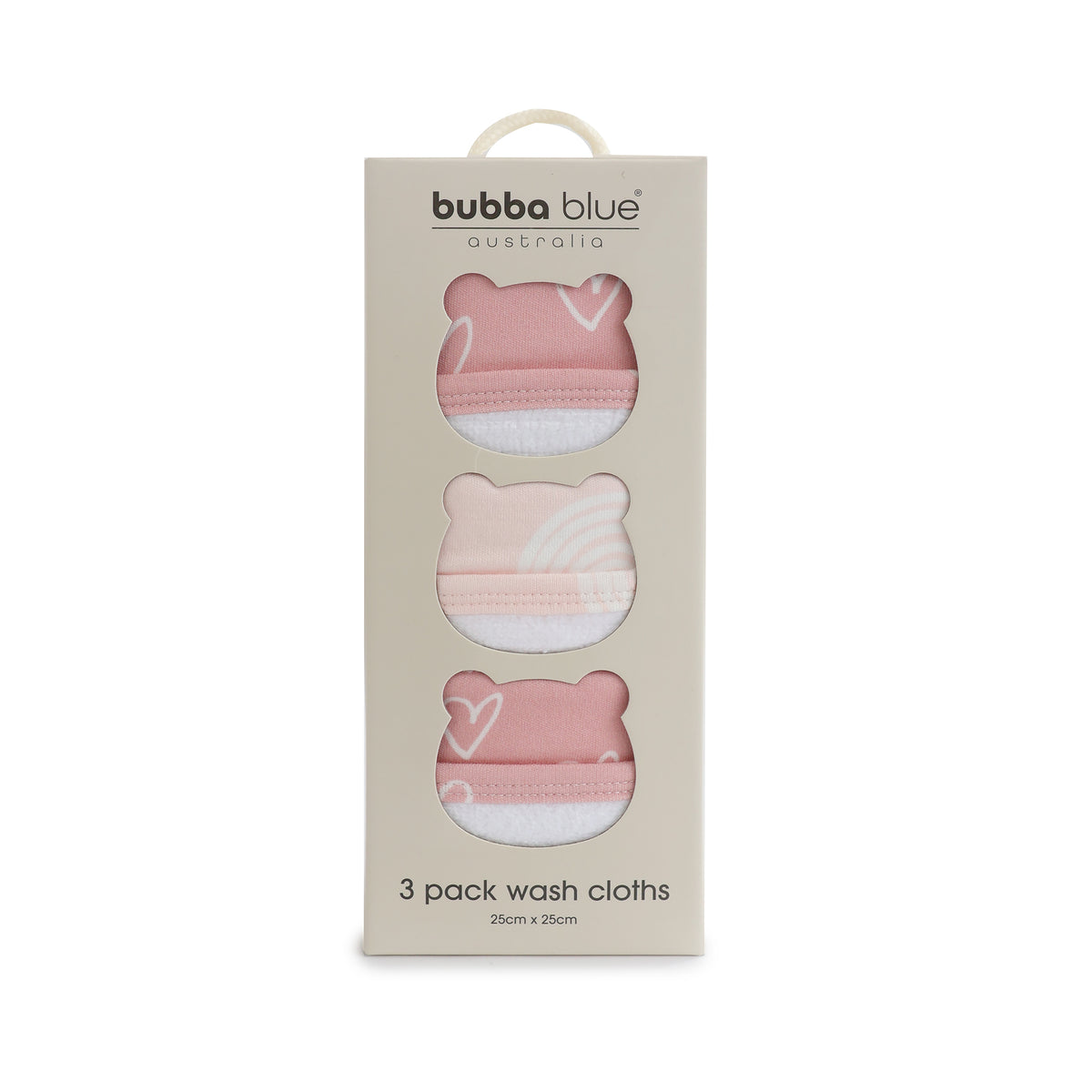 Nordic 3pk Wash Cloth Dusty Berry/Rose - Bubba Blue Australia