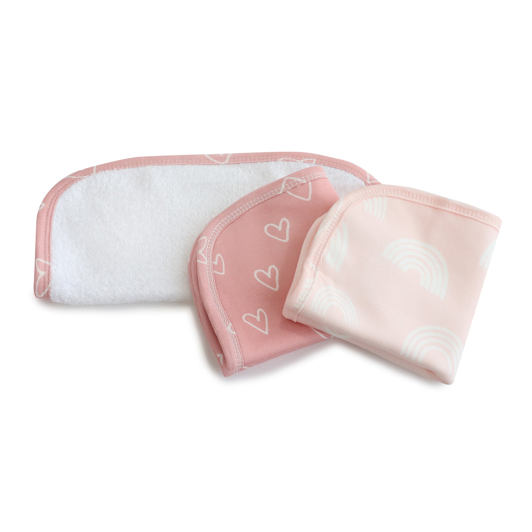 Nordic 3pk Wash Cloth Dusty Berry/Rose - Bubba Blue Australia