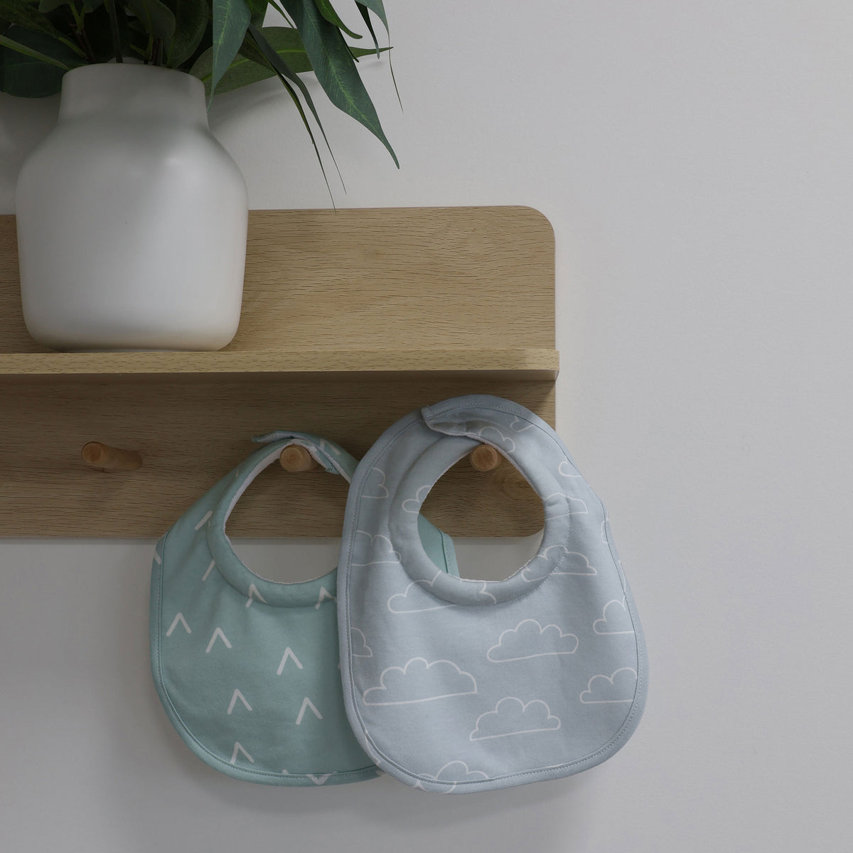 Nordic 2pk Dribble Bibs Dusty Sky/Mint - Bubba Blue Australia