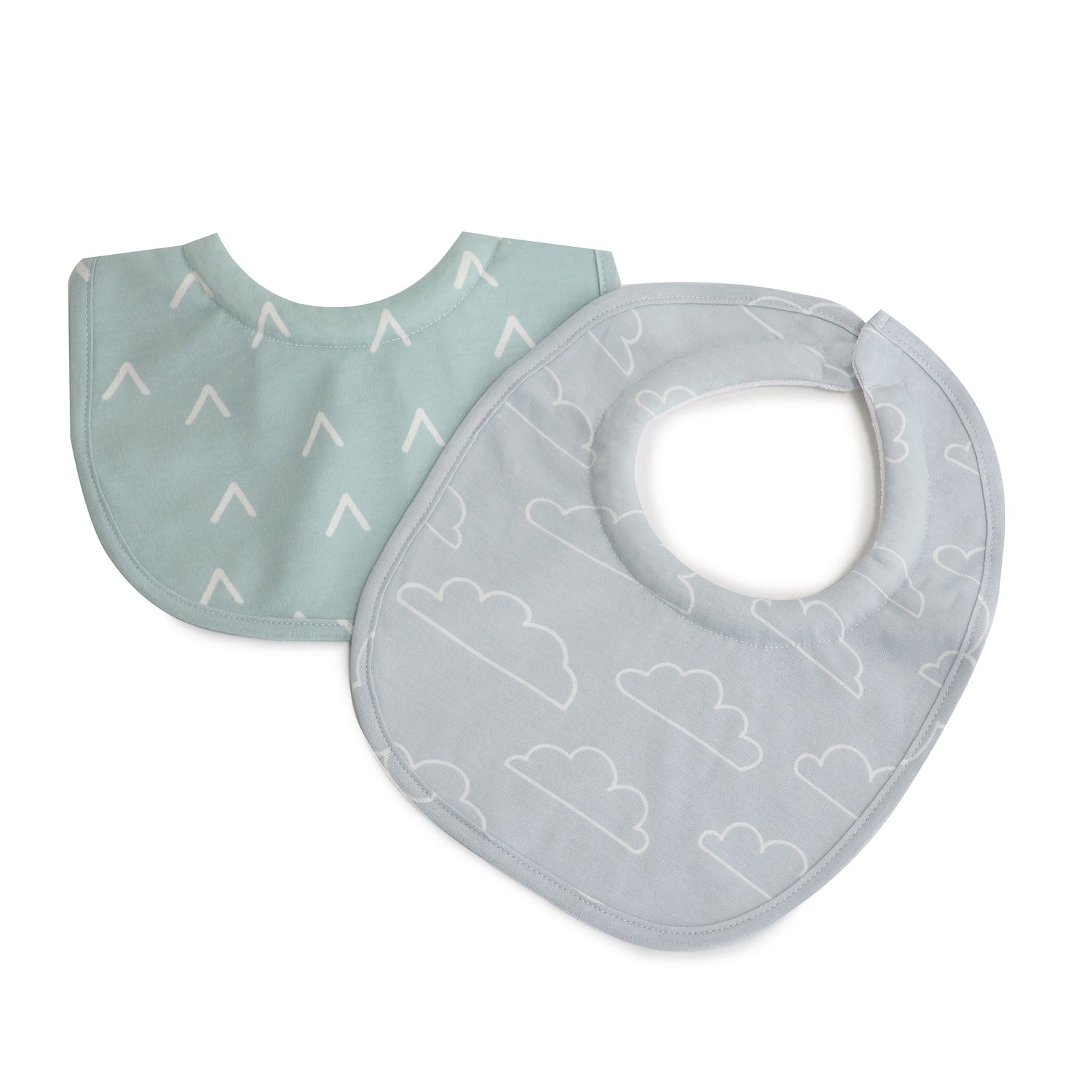 Nordic 2pk Dribble Bibs Dusty Sky/Mint - Bubba Blue Australia