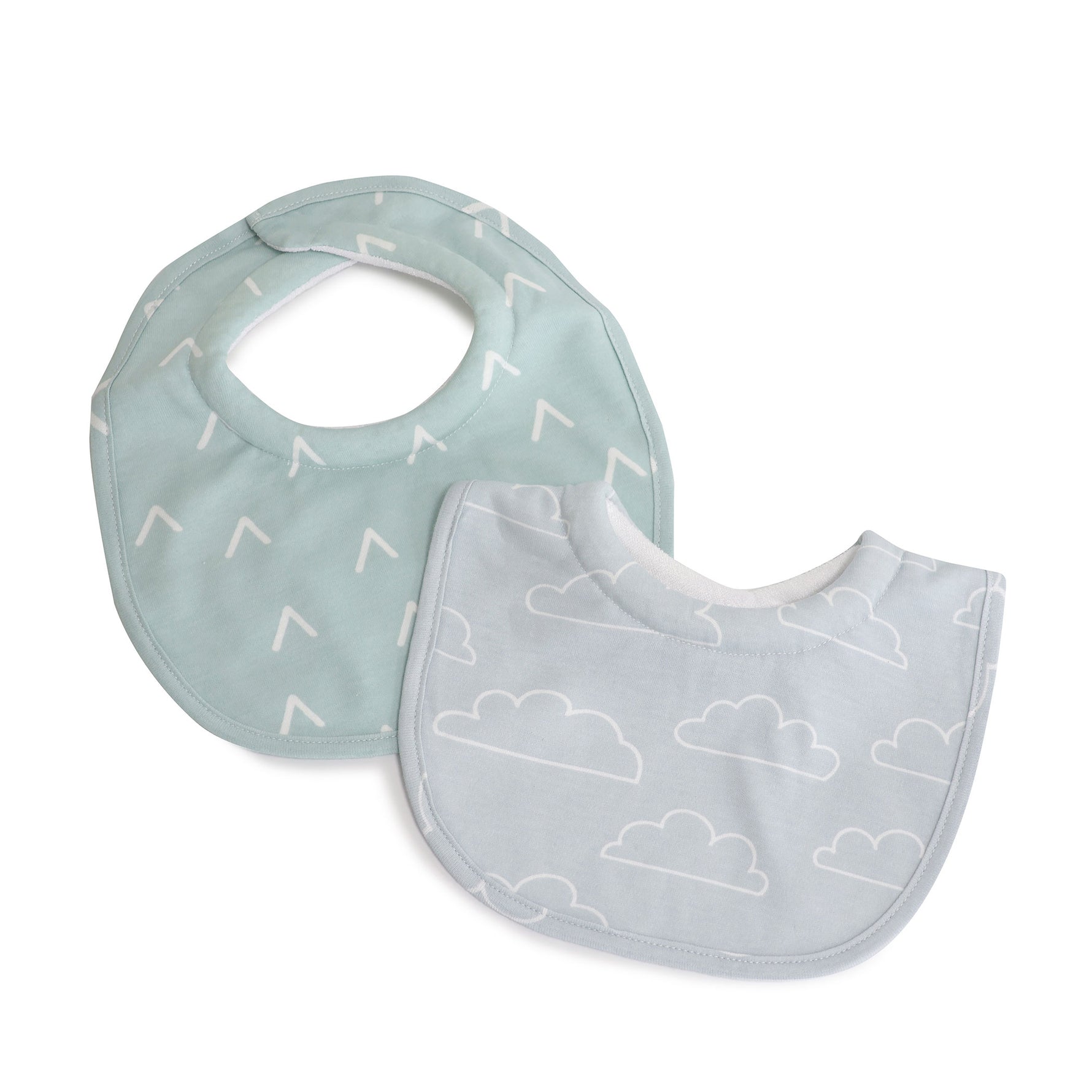 Nordic 2pk Dribble Bibs Dusty Sky/Mint - Bubba Blue Australia