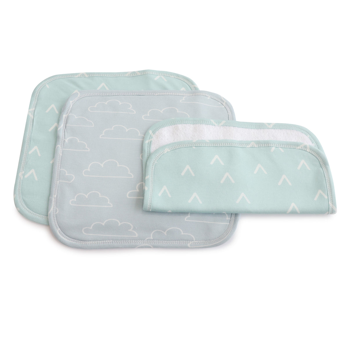 Nordic 3pk Wash Cloth Dusty Sky/Mint - Bubba Blue Australia