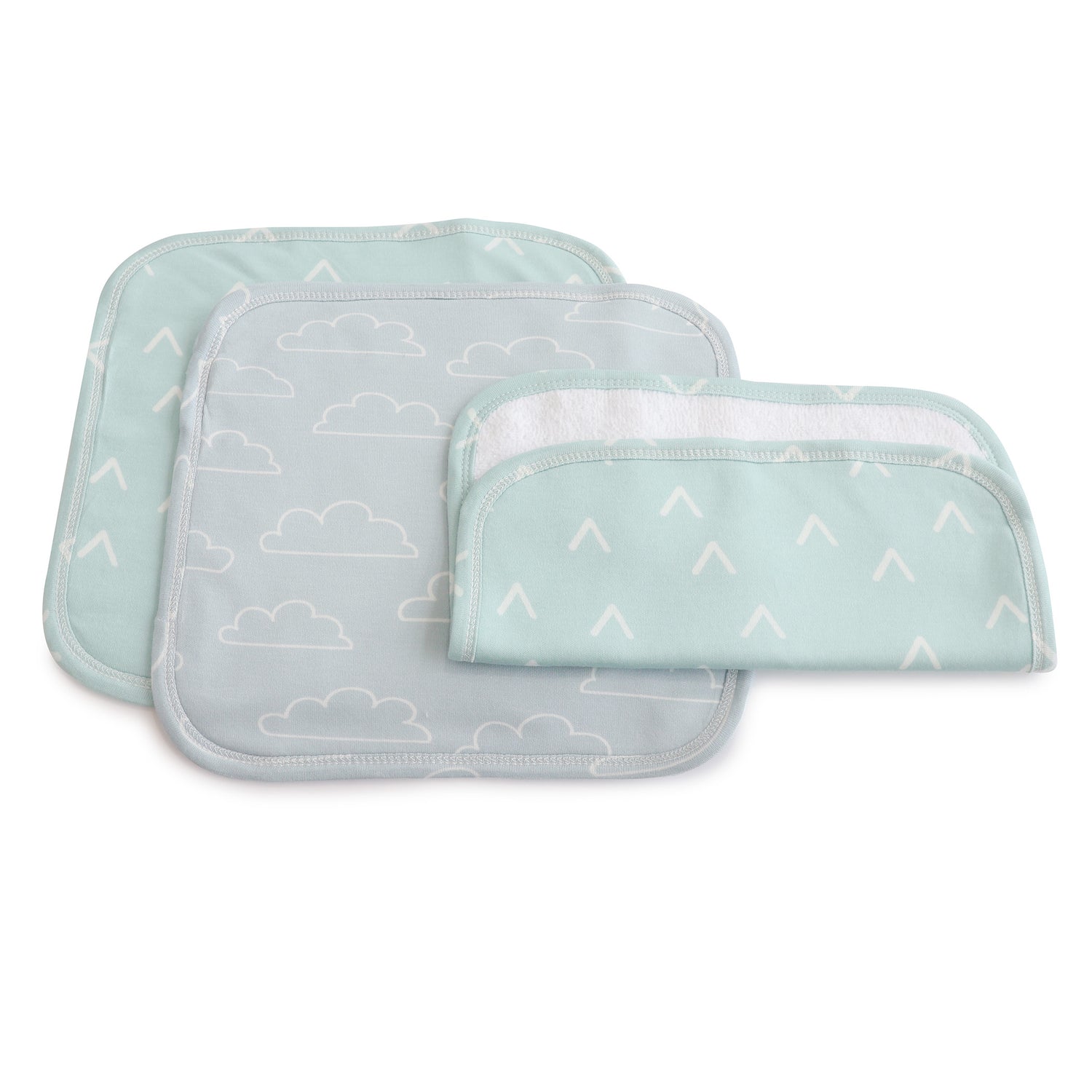 Nordic 3pk Wash Cloth Dusty Sky/Mint - Bubba Blue Australia