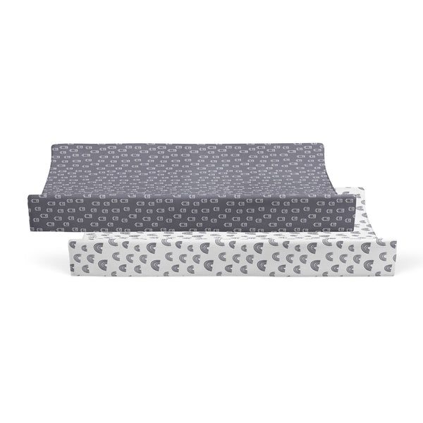 Nordic 2pk Waterproof Change Pad Covers Charcoal/White